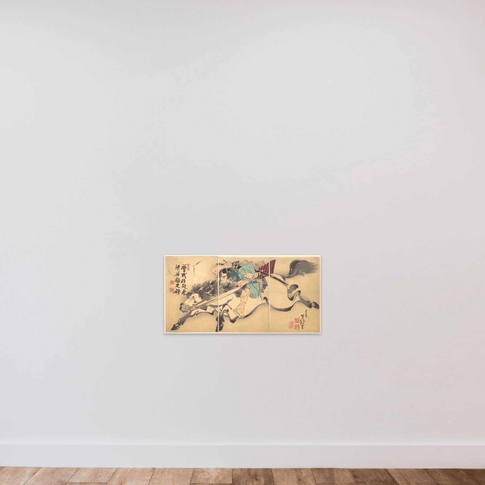 Horse and Rider unframed — shown to scale