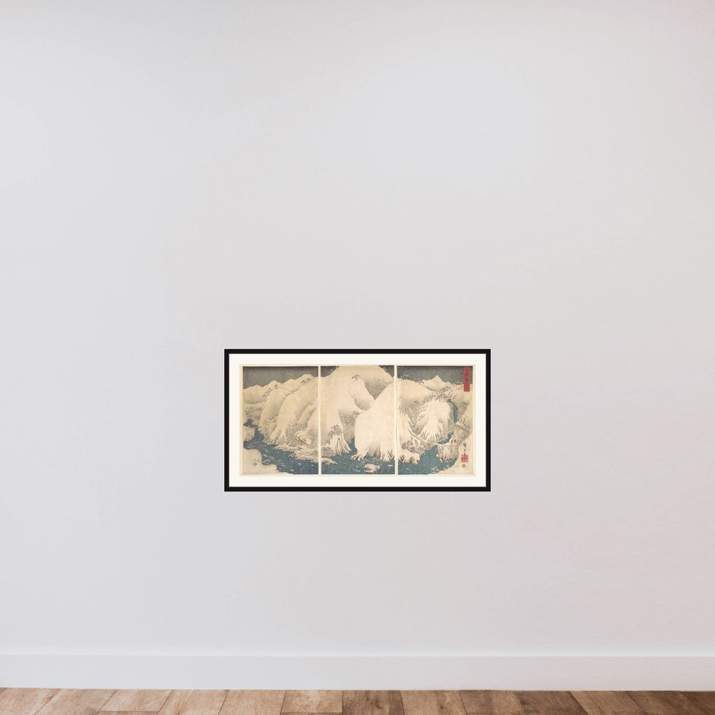 Kiso Gorge in the Snow framed — shown to scale