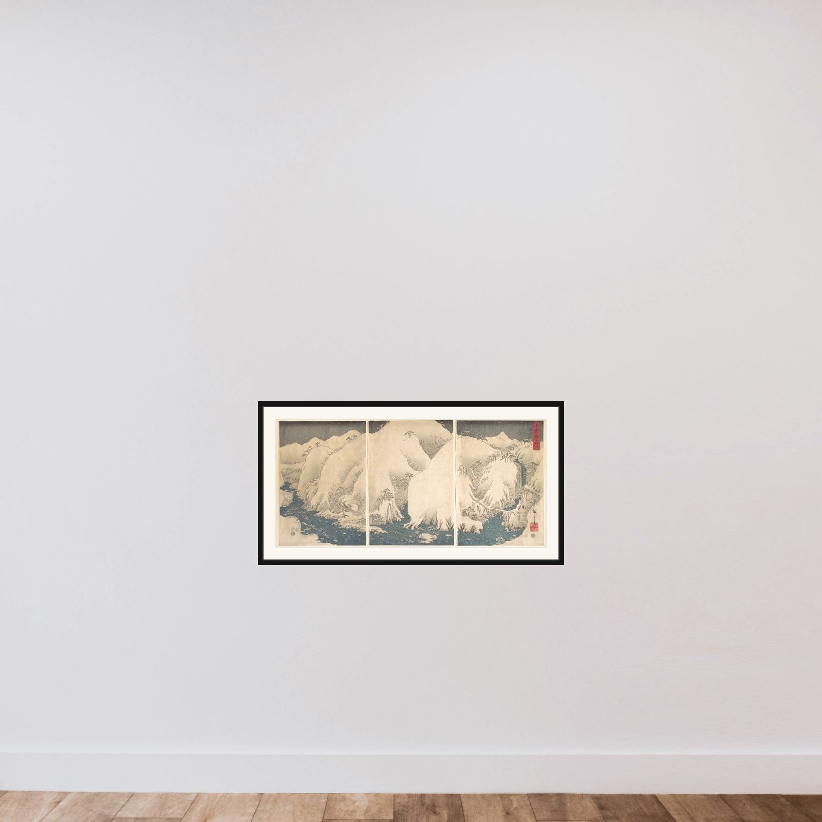 Kiso Gorge in the Snow framed — shown to scale