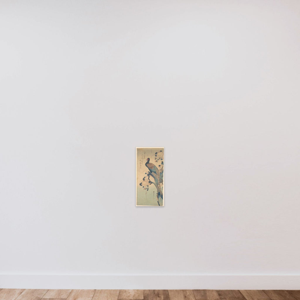 Pheasant with Chrysanthemums unframed — shown to scale