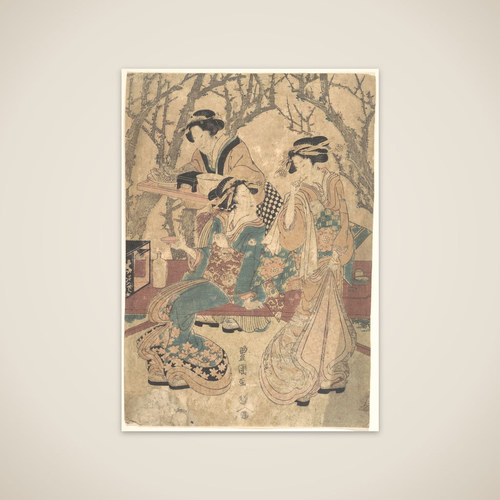 Three Women Dining Before a Group of Trees unframed print