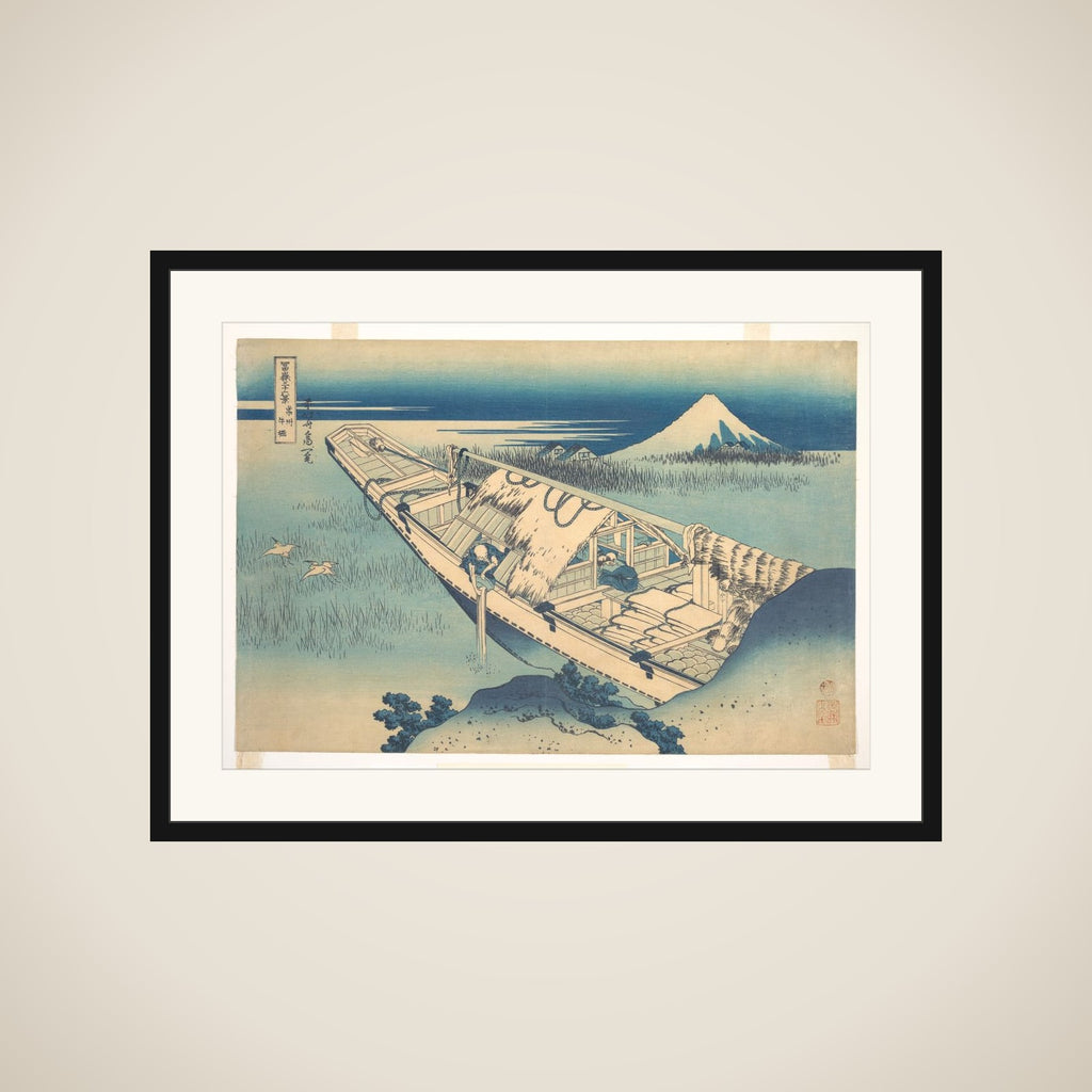 Ushibori in Hitachi Province (Jōshū Ushibori), from the series Thirty-six Views of Mount Fuji (Fugaku sanjūrokkei) framed