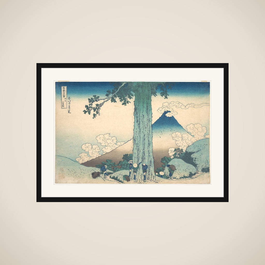Mishima Pass in Kai Province (Kōshū Mishima goe), from the series Thirty-six Views of Mount Fuji (Fugaku sanjūrokkei) framed