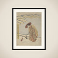 Woman Digging Bamboo Shoots in the Snow, or Parody of Meng Zong (Mōsō), from Twenty-Four Paragons of Filial Piety framed