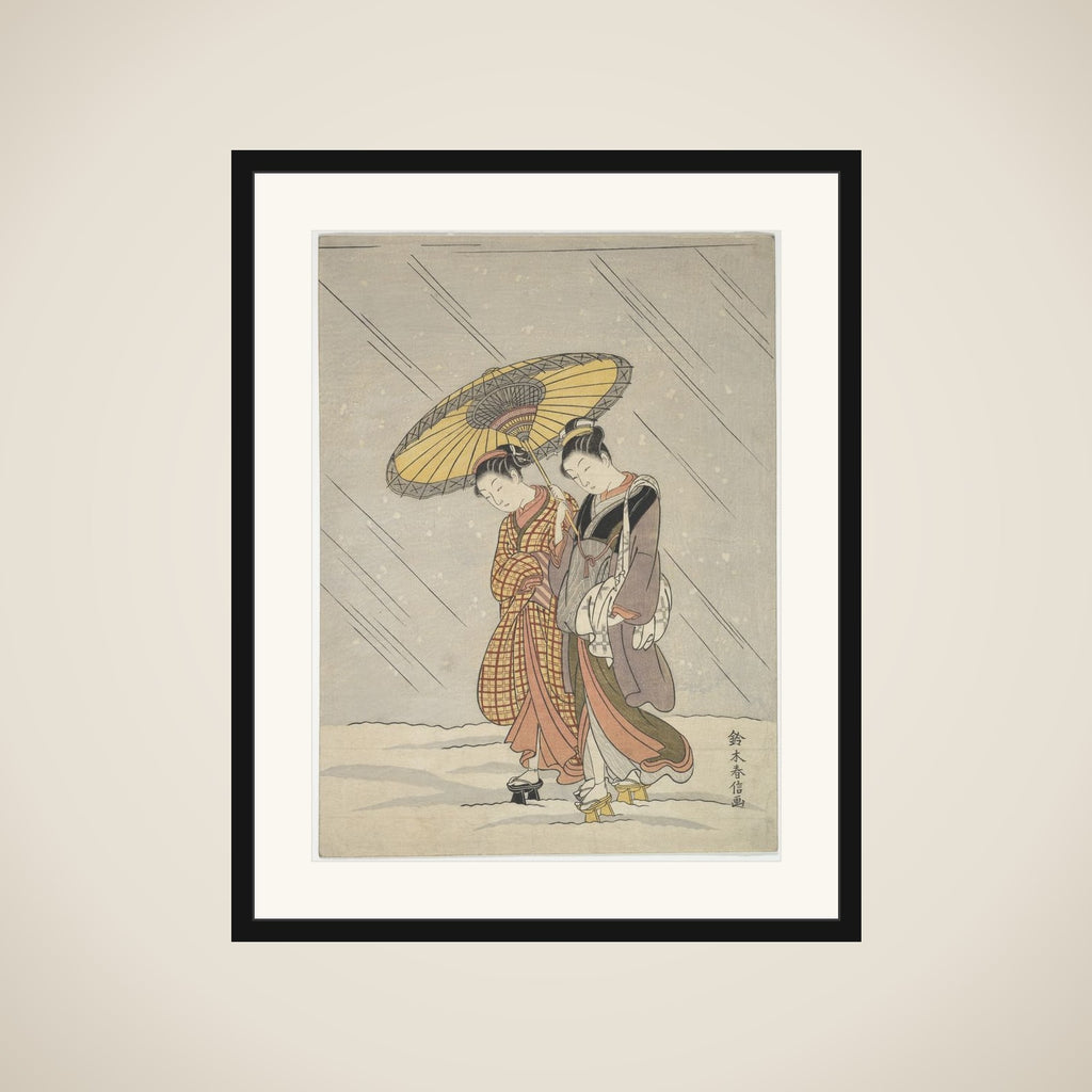 Two Women in a Storm framed