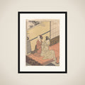 Evening Chime of the Clock (Tokei no banshō), from the series “Eight Parlor Views” (Zashiki hakkei) framed