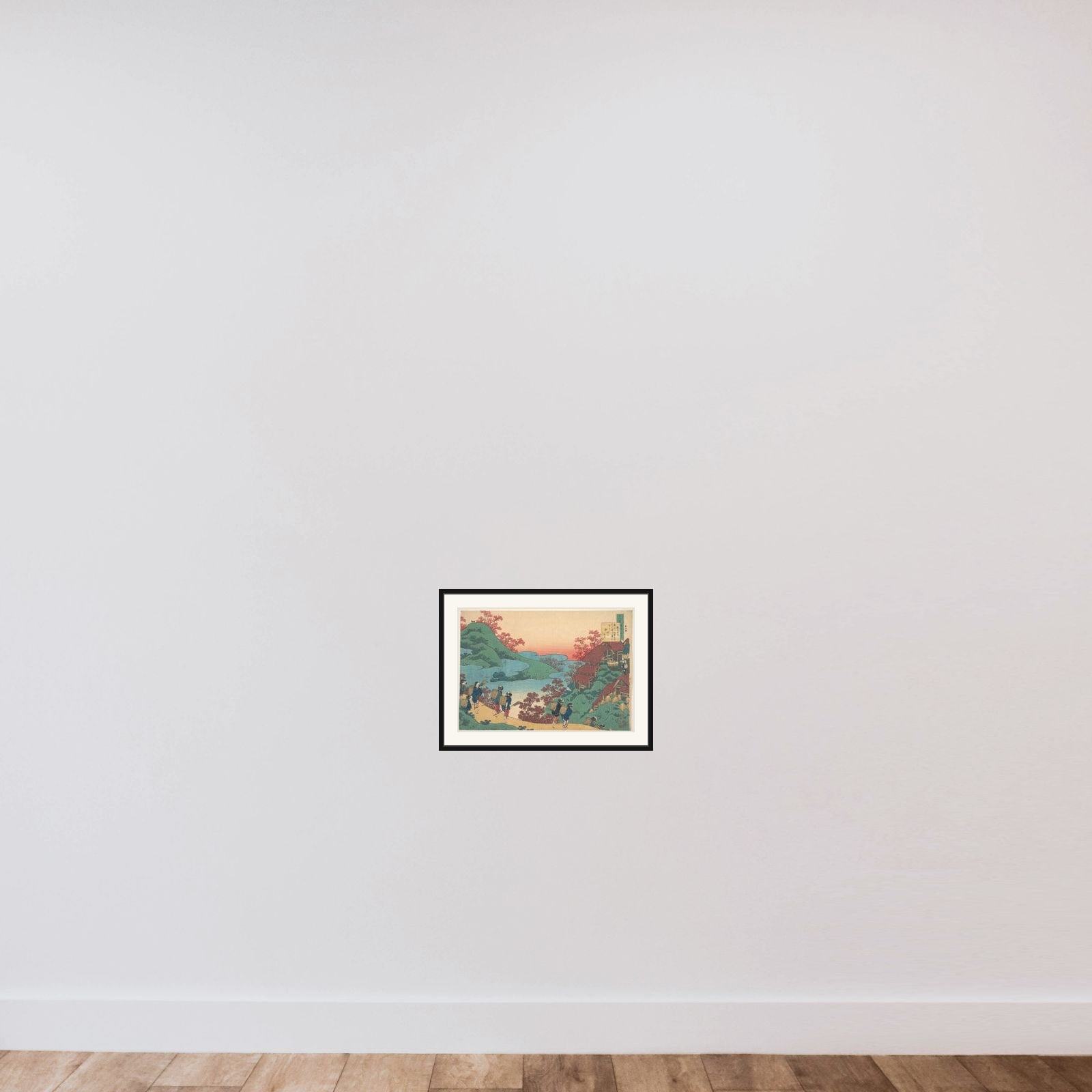 Poem by Sarumaru Dayū, from the series One Hundred Poems Explained by the Nurse (Hyakunin isshu uba ga etoki) framed — shown to scale