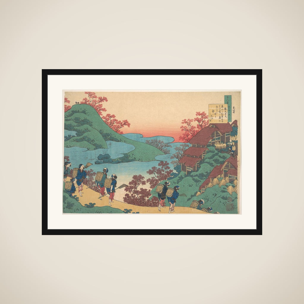 Poem by Sarumaru Dayū, from the series One Hundred Poems Explained by the Nurse (Hyakunin isshu uba ga etoki) framed
