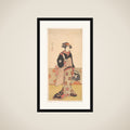 The Actor Iwai Hanshiro IV as a Woman in a Black Kimono framed