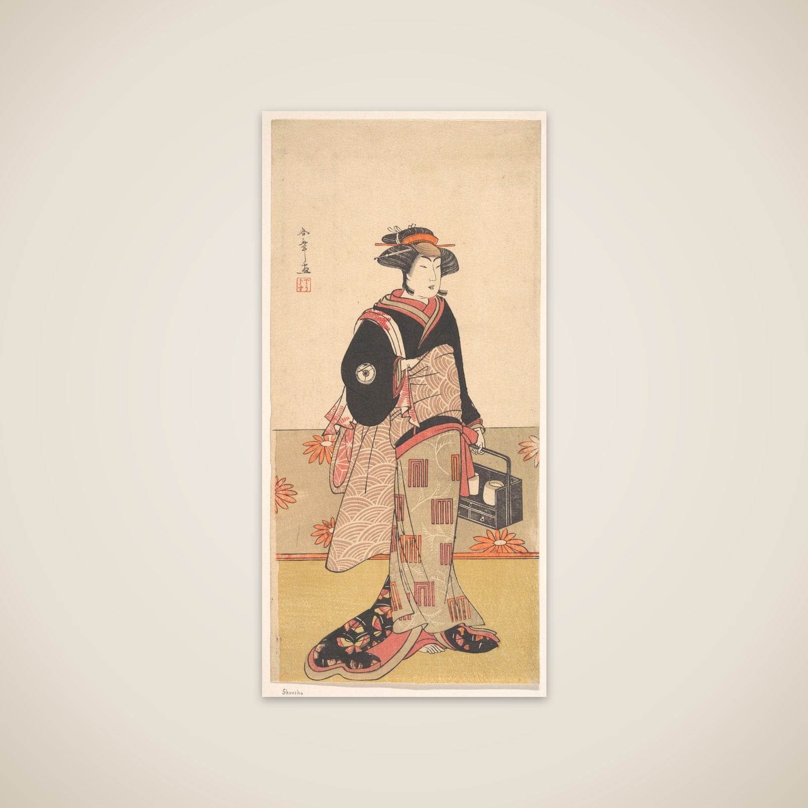 The Actor Iwai Hanshiro IV as a Woman in a Black Kimono unframed print