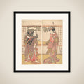 Kabuki Actors Osagawa Tsuneyo II and Ichikawa Danjūrō V framed