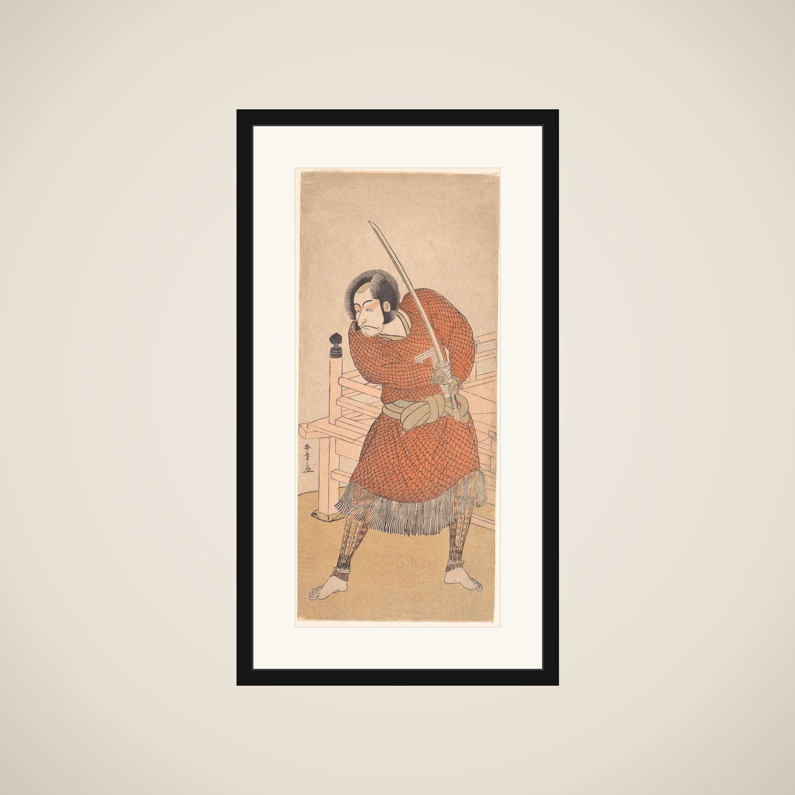 Danjuro V, in chain-mail framed
