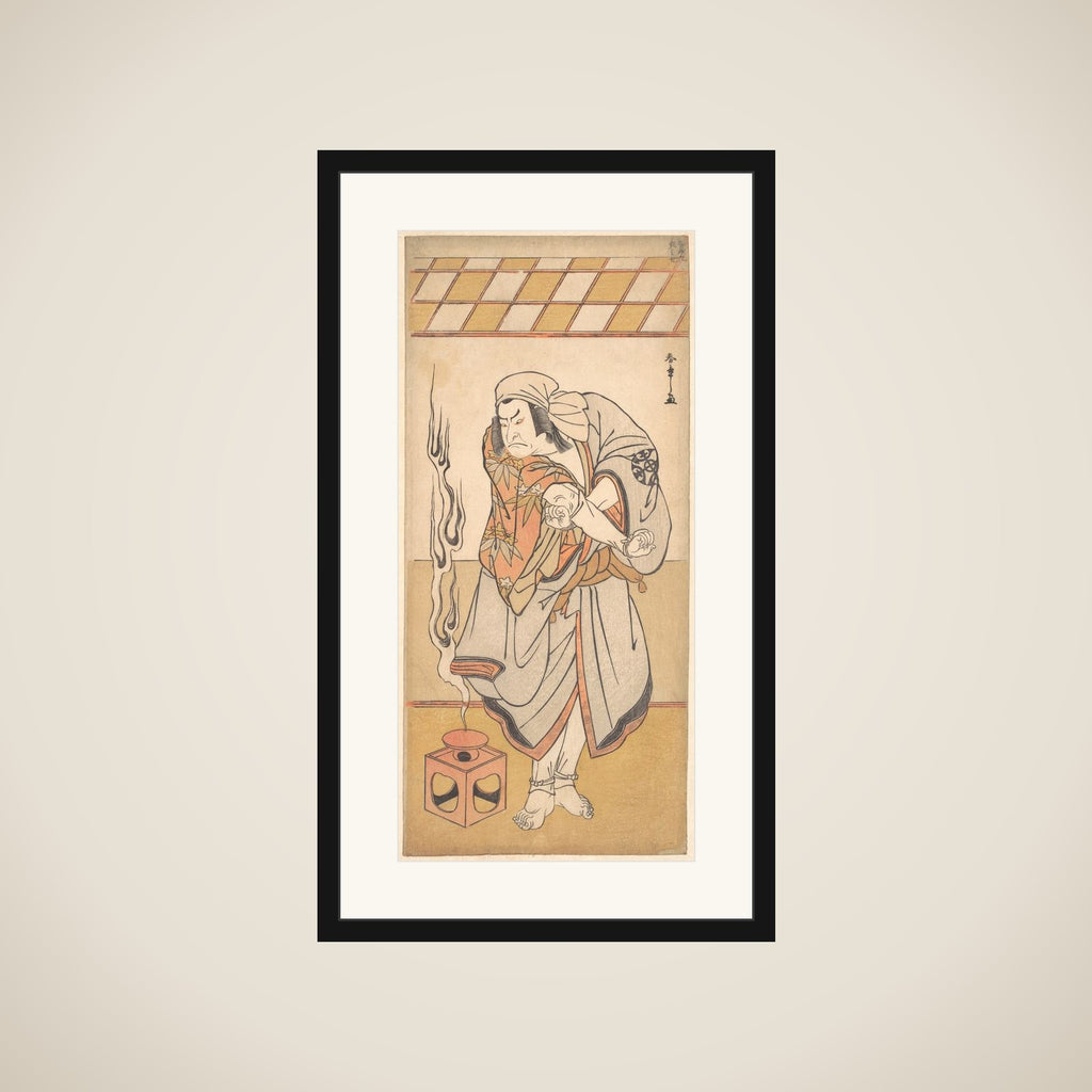 The First Nakamura Nakazo in the Role of Chinzei Hachiro in the Drama "Kite Kaeru nishiki no wakayagi" framed