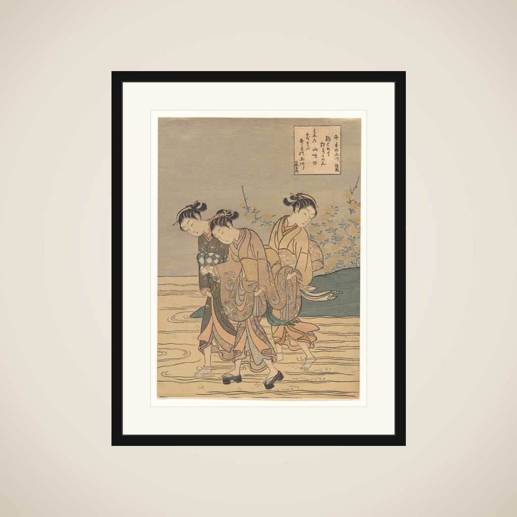 The Tama River at Ide, Yamashiro Province framed