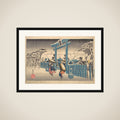 The Gion Shrine in Snow, from the series Famous Views of Kyoto (Kyōto meisho no uchi) framed