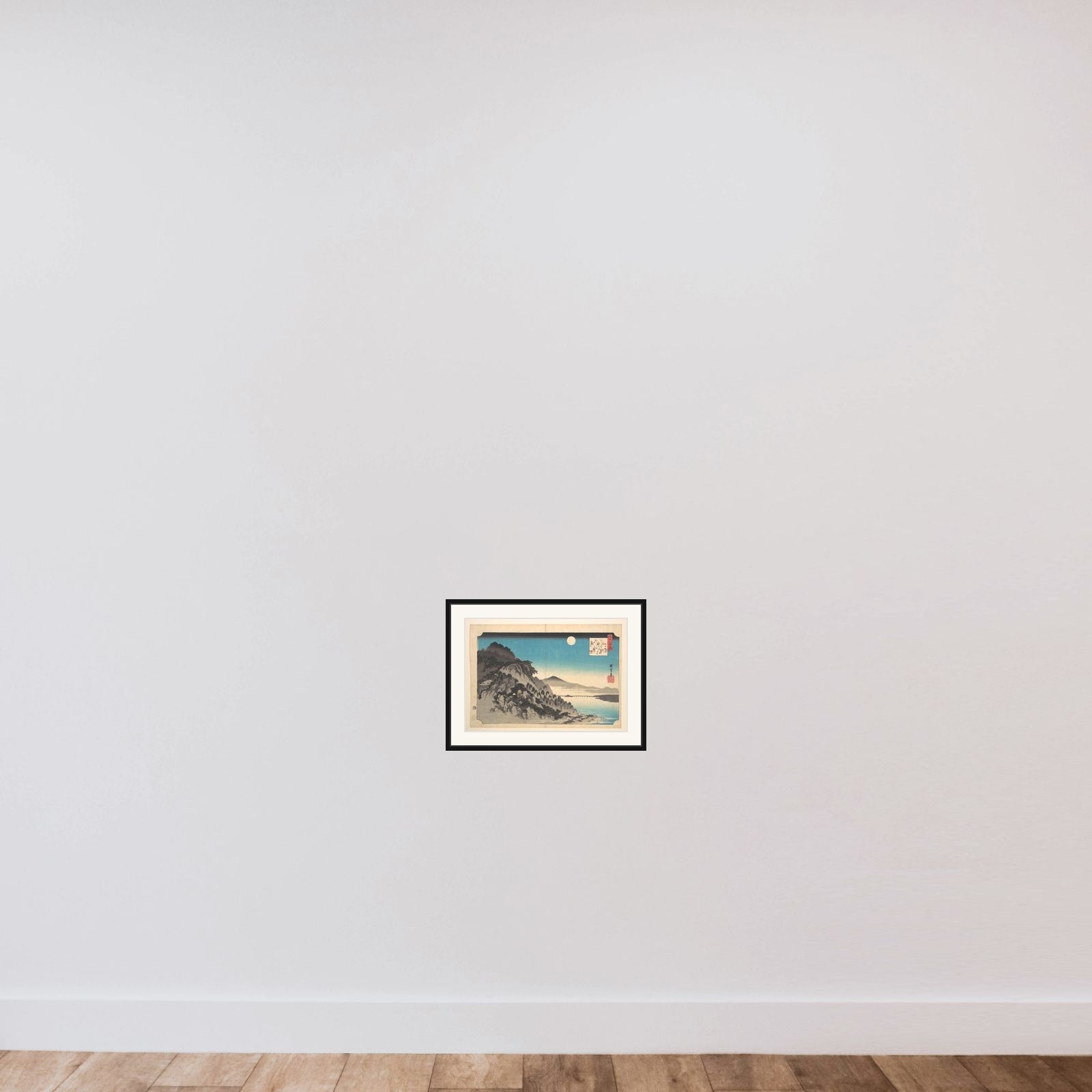 The Autumn Full Moon at Ishiyama framed — shown to scale