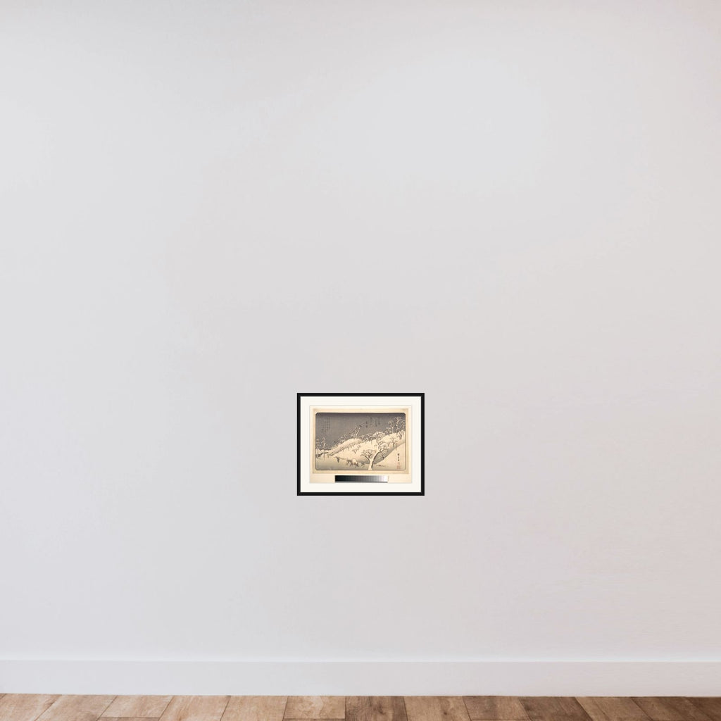 Asukayama in Evening Snow framed — shown to scale