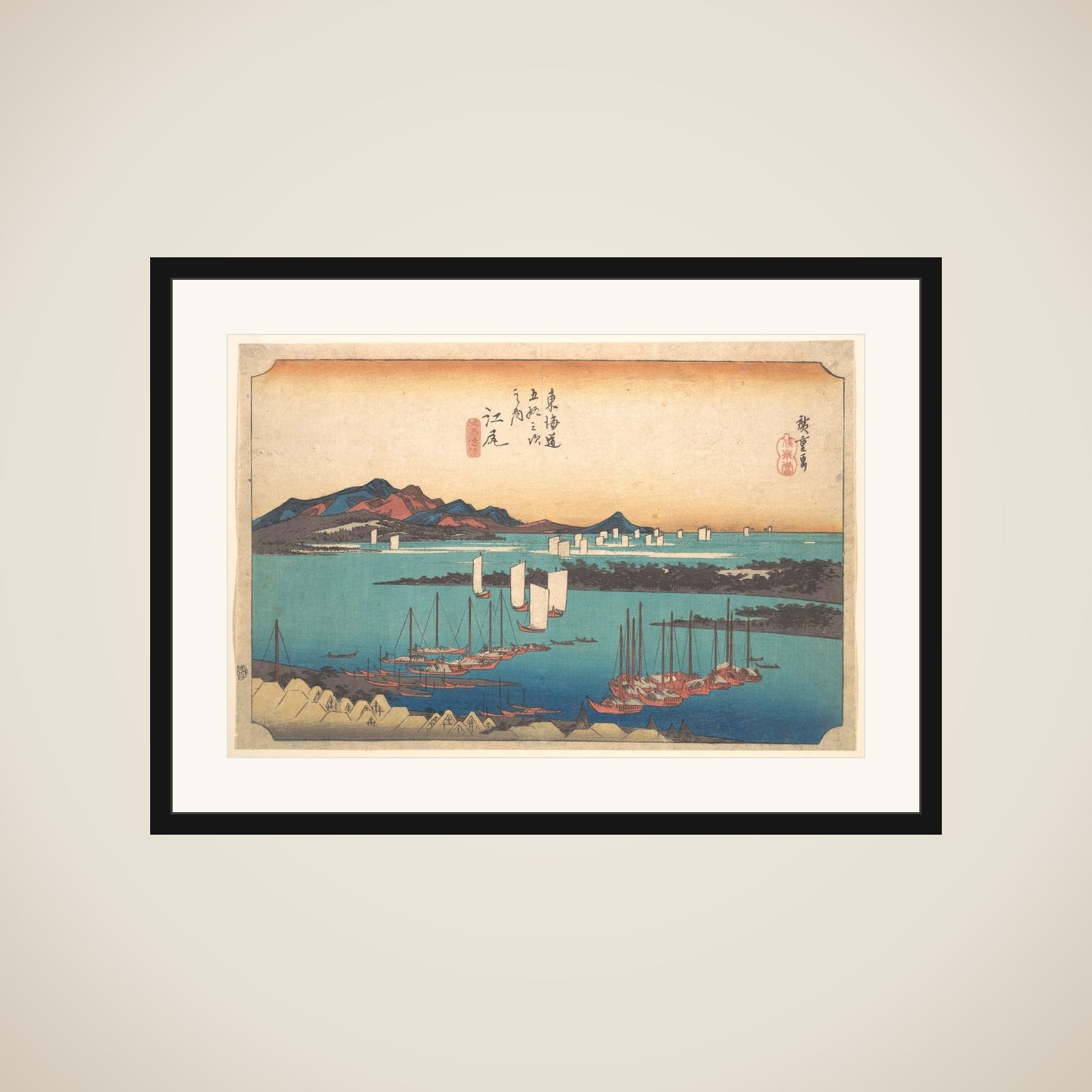Panorama of Miwo Pine Wood from Ejiri framed