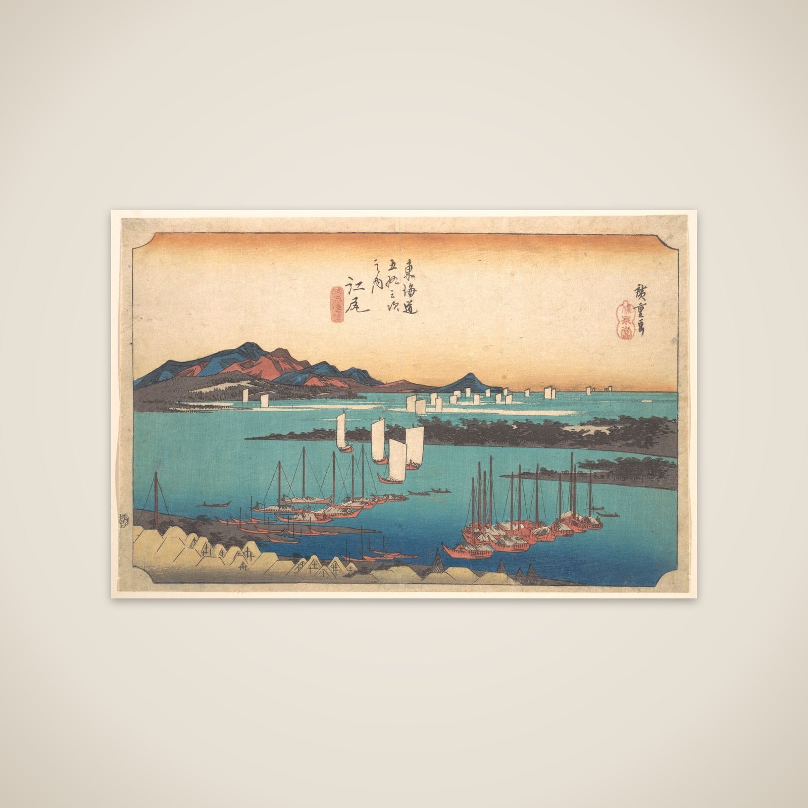 Panorama of Miwo Pine Wood from Ejiri unframed print