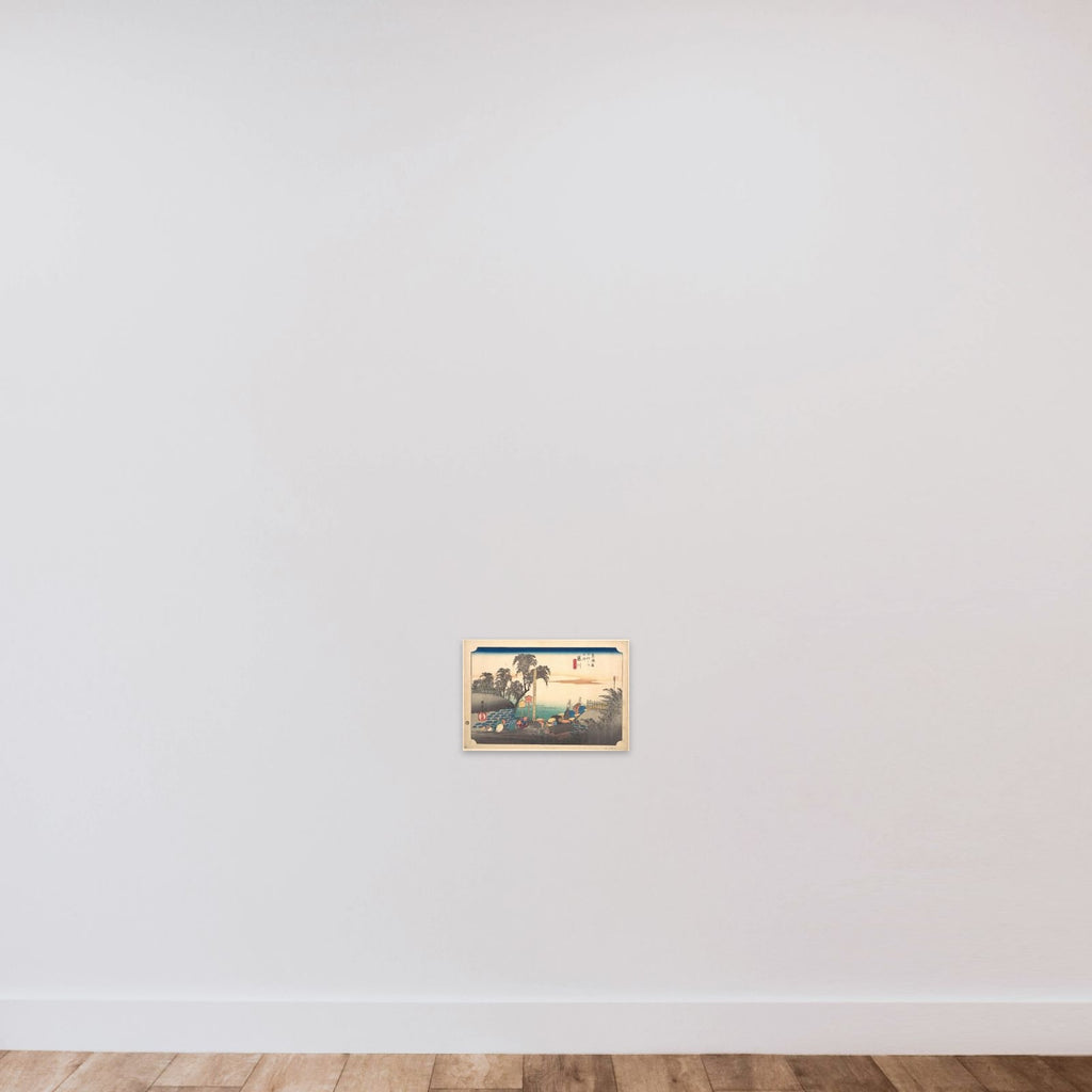 Station Thirty-Eight: Fujikawa, Scene at the Border, from the Fifty-Three Stations of the Tokaido unframed — shown to scale