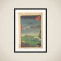 Evening View of Kiribata in Rain at Akasaka framed