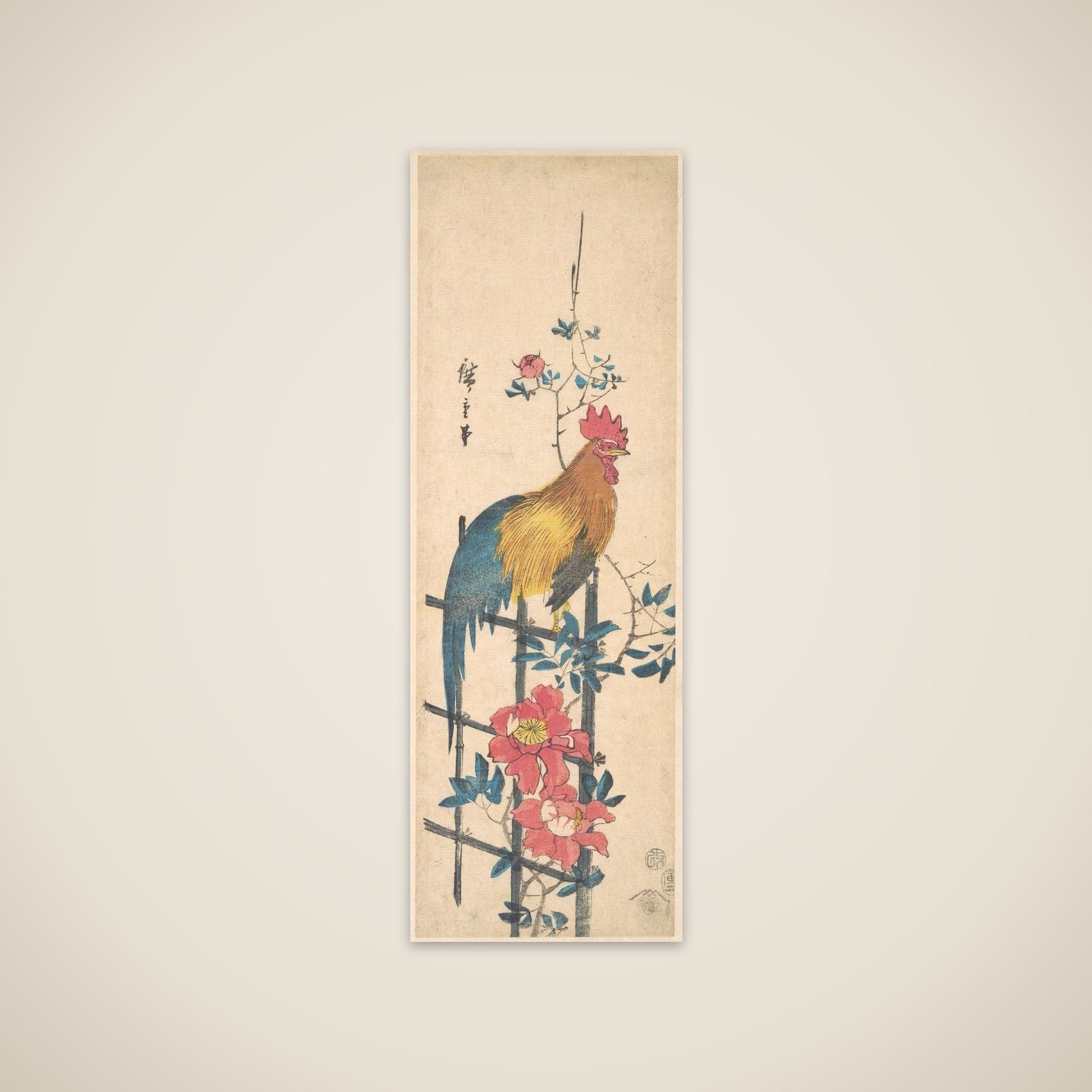 Peony and Cock unframed print