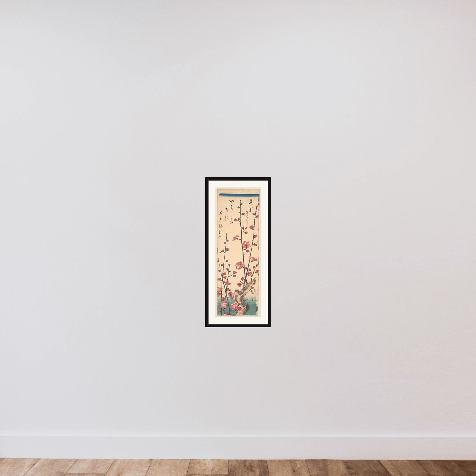 Flowering Plum Tree framed — shown to scale
