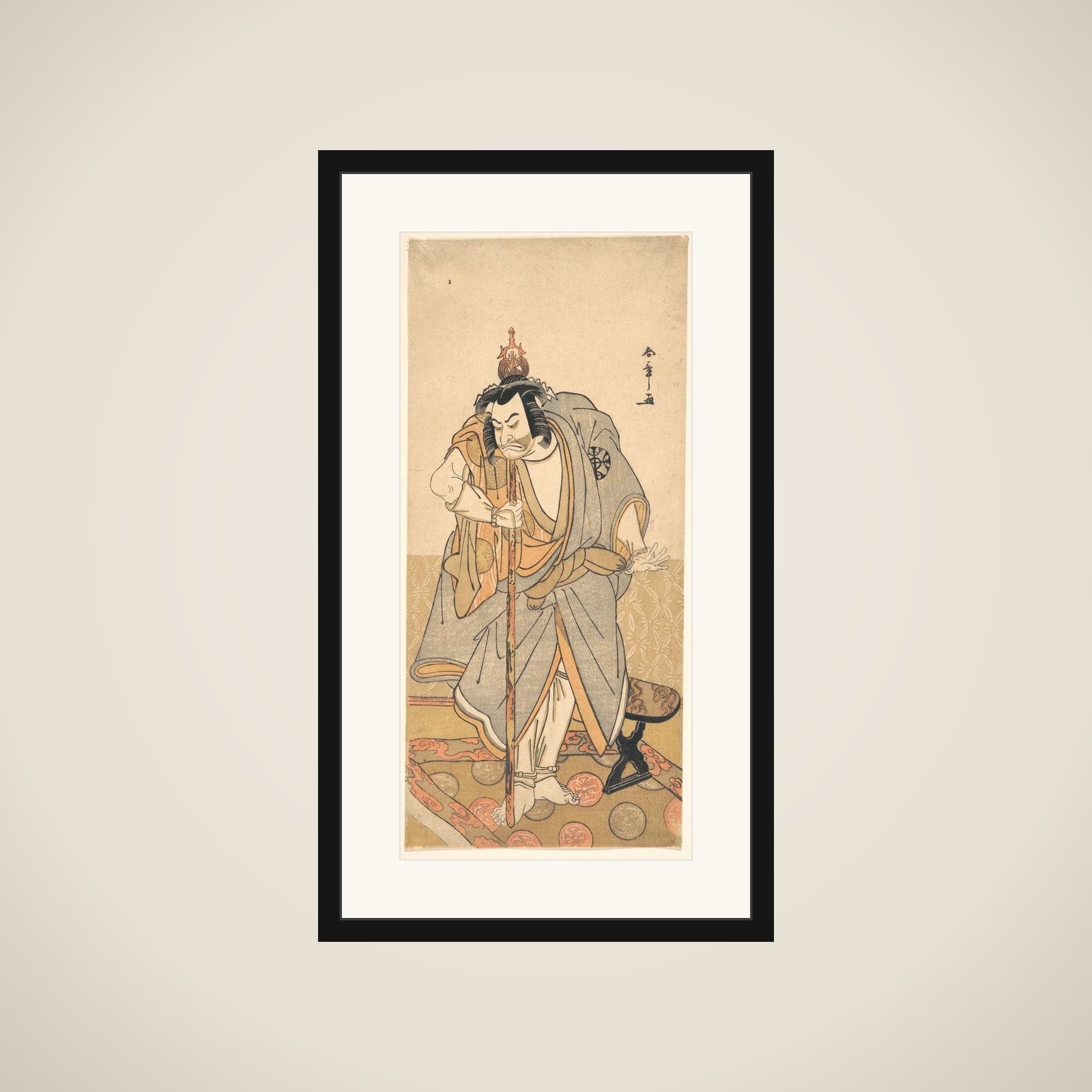 The actor Nakamura Nakazo as a rokuju-rokubu (pilgrim to Buddhist temple) framed