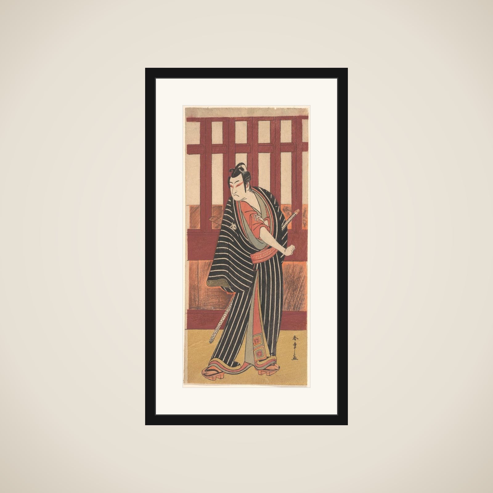 The Second Ishikawa Monosuke in the Role of Karigane Bunshichi framed
