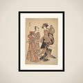 The Third Segawa Kikunojō as Ochiyo and Bando Mitsugorō as Hanbei framed