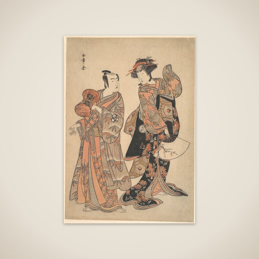 The Third Segawa Kikunojō as Ochiyo and Bando Mitsugorō as Hanbei unframed print