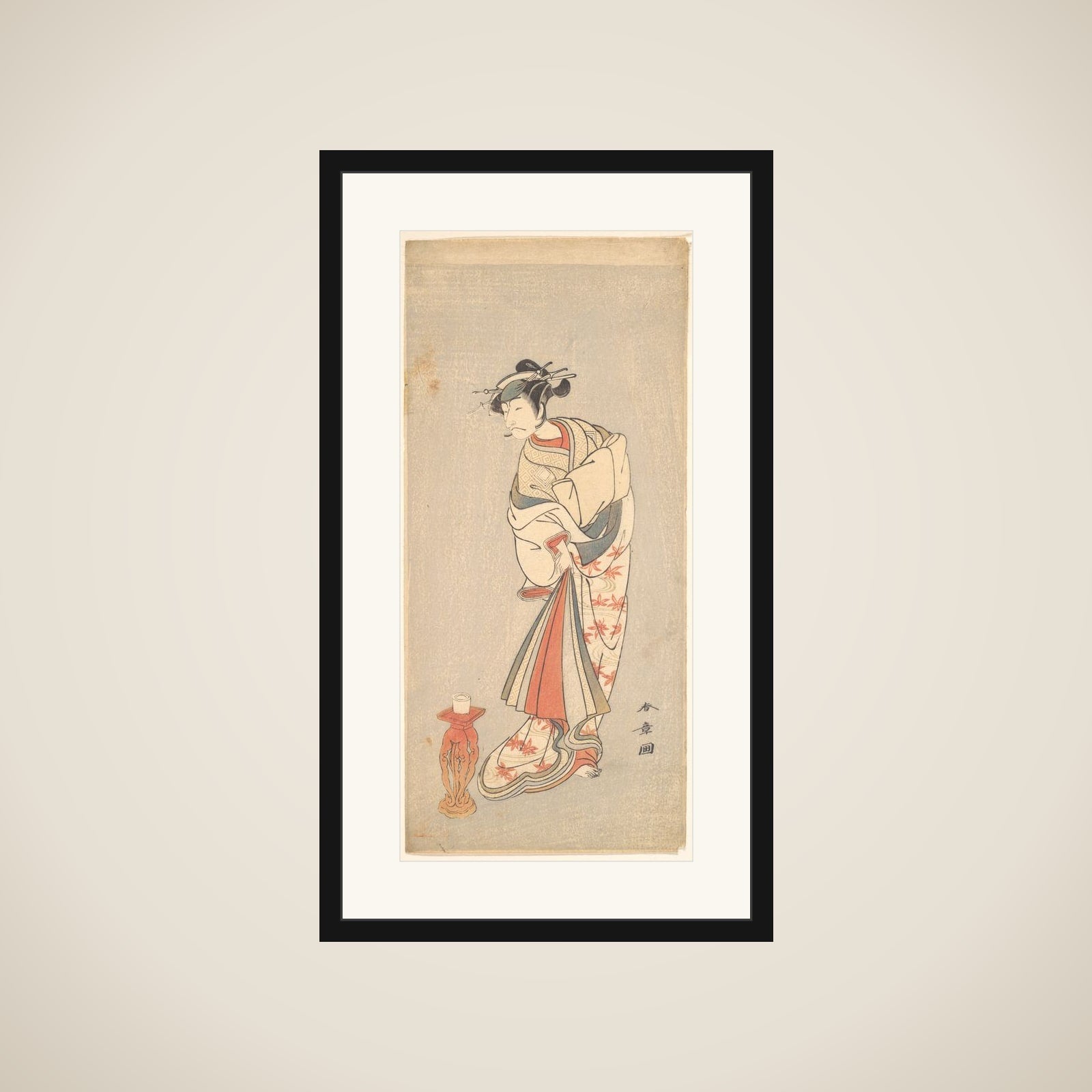 The Actor Ichikawa Danjuro V in the Role of a Woman framed