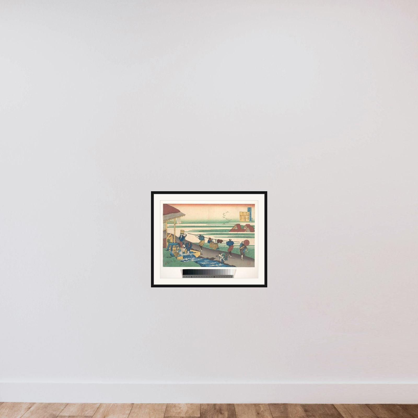 Poem by Dainagon Tsunenobu (Minamoto no Tsunenobu, Katsura no Dainagon), from the series One Hundred Poems Explained by the Nurse (Hyakunin isshu uba ga etoki) framed — shown to scale