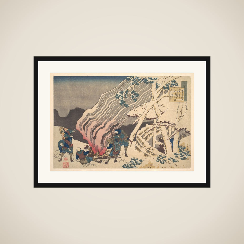 Poem by Minamoto no Muneyuki Ason, from the series One Hundred Poems Explained by the Nurse (Hyakunin isshu uba ga etoki) framed