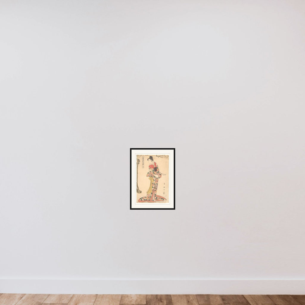 The Actor Onoe Matsusuke in the Role of Lady Iwafuji framed — shown to scale