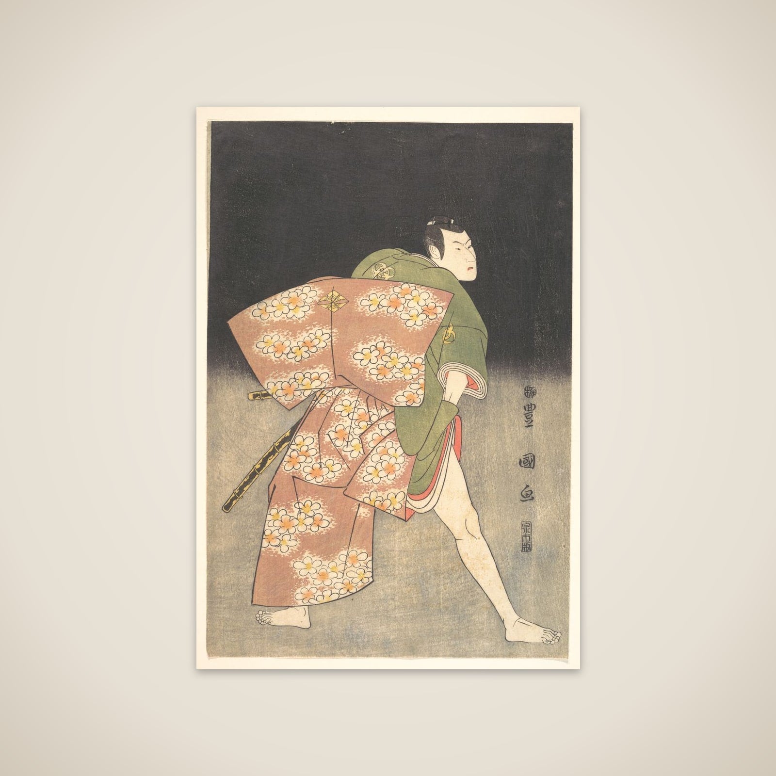 Bandō Minosuke (Mitsugorō III) in the Role of a Young Samurai unframed print