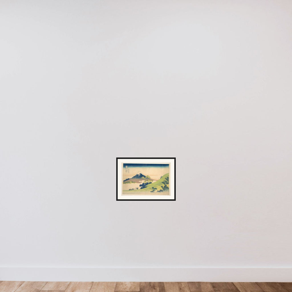 The Inume Pass in Kai Province (Kōshū Inume tōge), from the series Thirty-six Views of Mount Fuji (Fugaku sanjūrokkei) framed — shown to scale