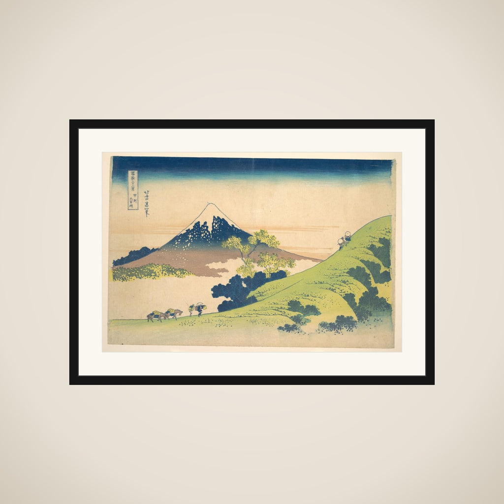 The Inume Pass in Kai Province (Kōshū Inume tōge), from the series Thirty-six Views of Mount Fuji (Fugaku sanjūrokkei) framed