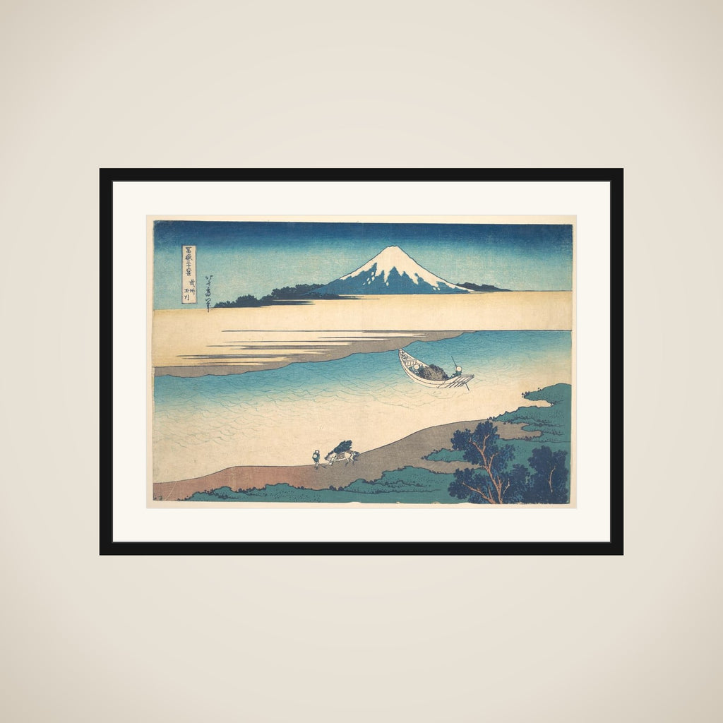 Tama River in Musashi Province (Bushū Tamagawa), from the series Thirty-six Views of Mount Fuji (Fugaku sanjūrokkei) framed