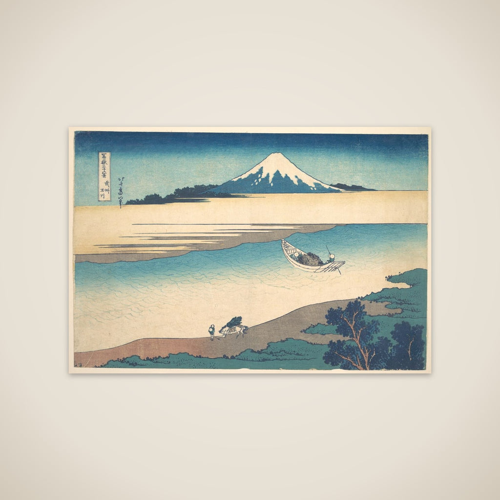 Tama River in Musashi Province (Bushū Tamagawa), from the series Thirty-six Views of Mount Fuji (Fugaku sanjūrokkei) unframed print