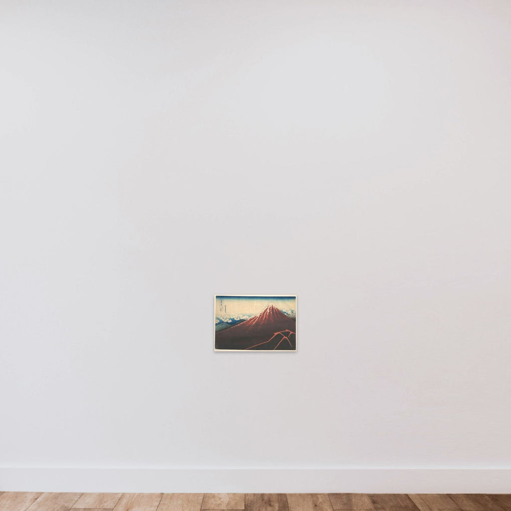 Storm below Mount Fuji (Sanka no haku u), from the series Thirty-six Views of Mount Fuji (Fugaku sanjūrokkei) unframed — shown to scale
