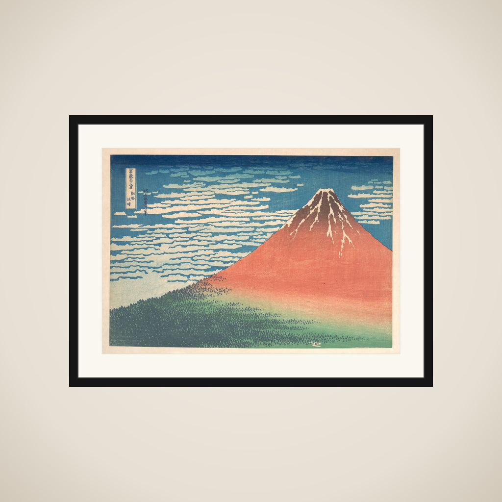 South Wind, Clear Sky (Gaifū kaisei), also known as Red Fuji, from the series Thirty-six Views of Mount Fuji (Fugaku sanjūrokkei) framed
