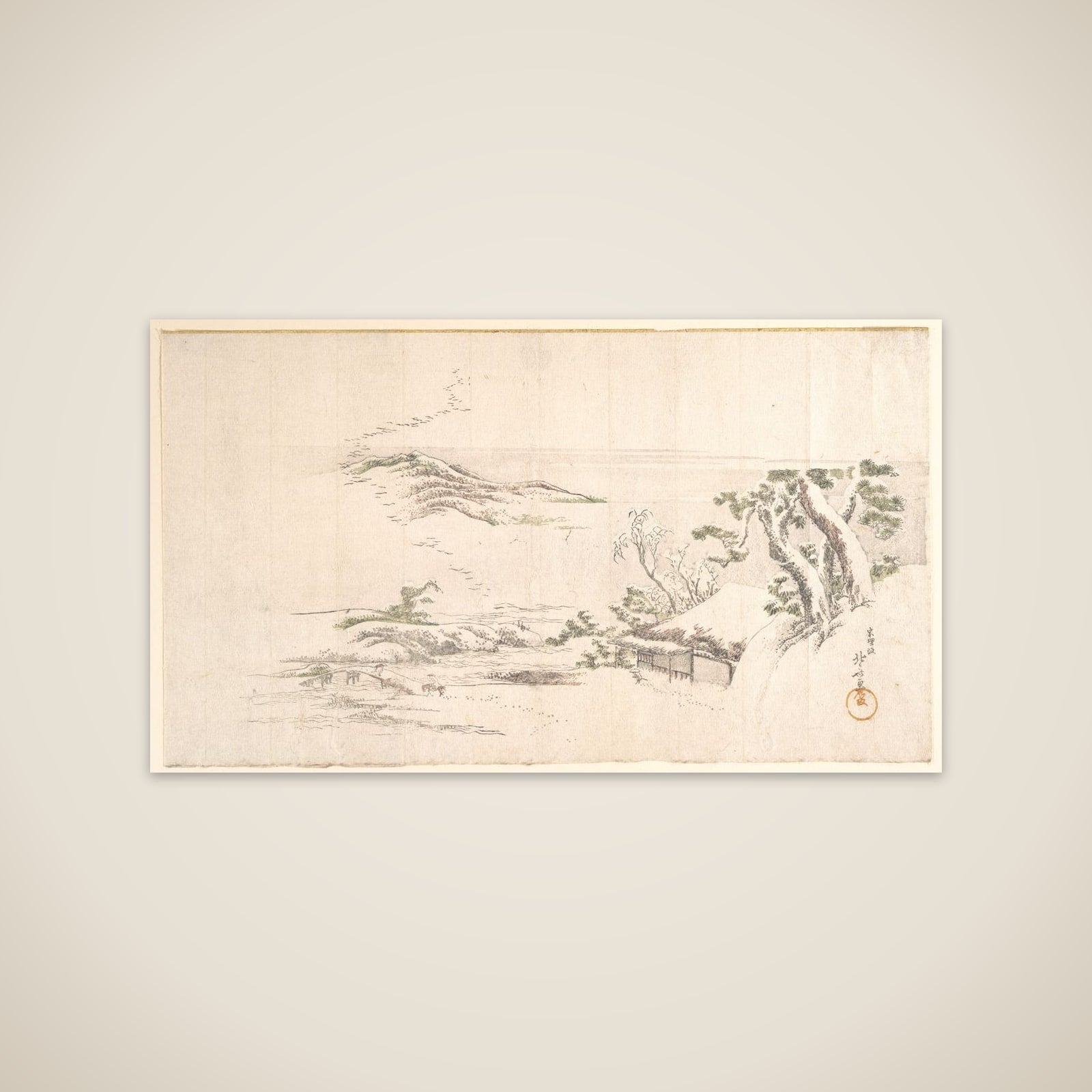 A Snow–clad Landscape with Gray Clouds unframed print