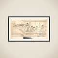 Two Court Ladies (Goten Jochu) and a Geisha at a Restaurant framed