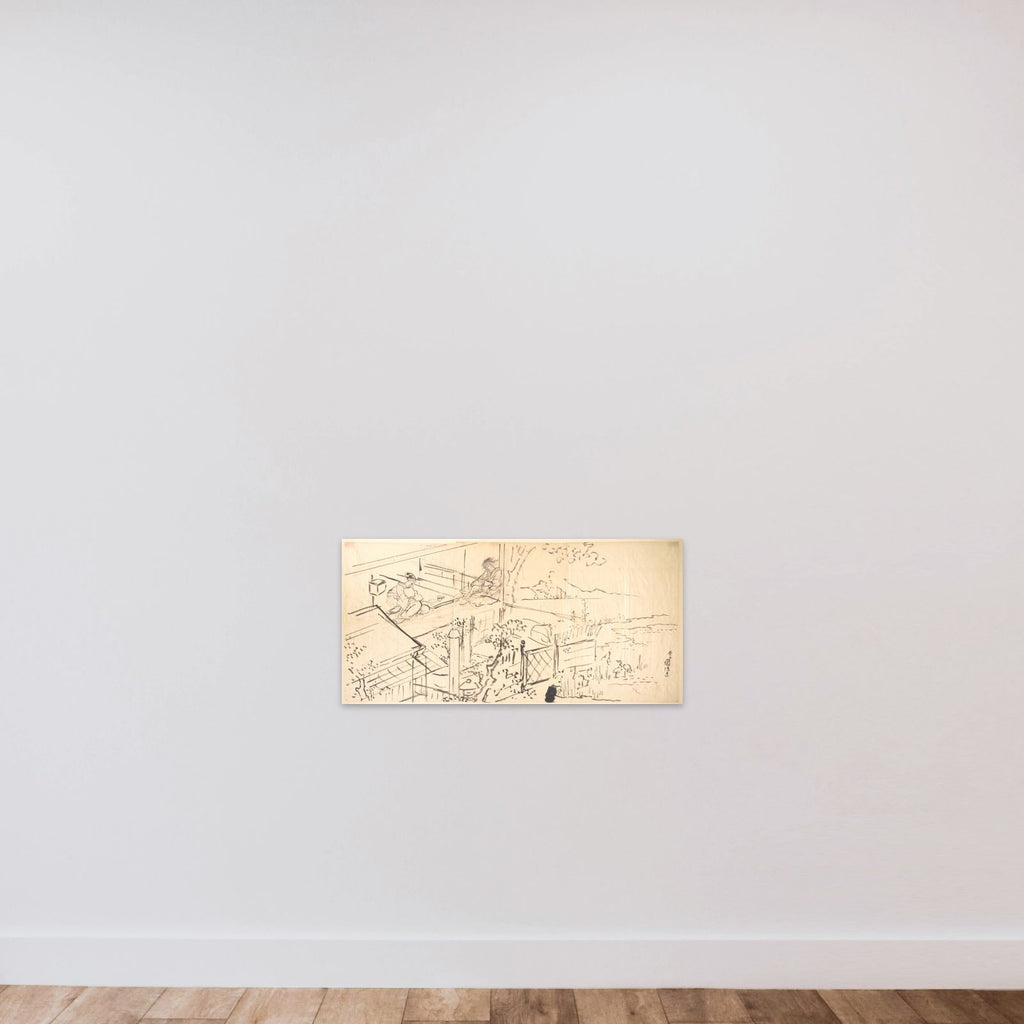 Two Courtesans Enjoying the View from a Teahouse unframed — shown to scale