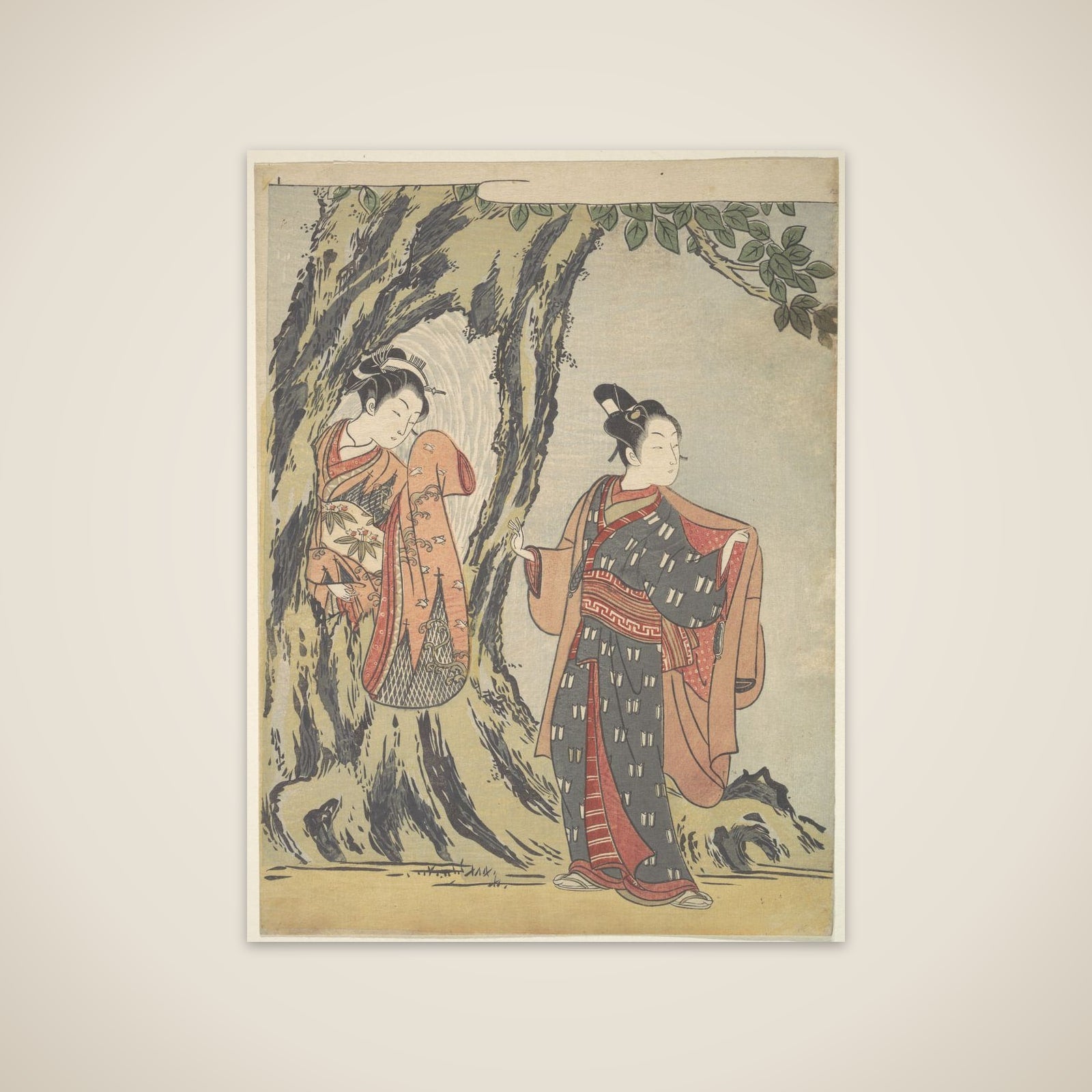 Two Young People unframed print