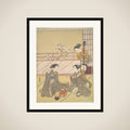 Young Women Playing Kitsune-ken (Fox Game) framed
