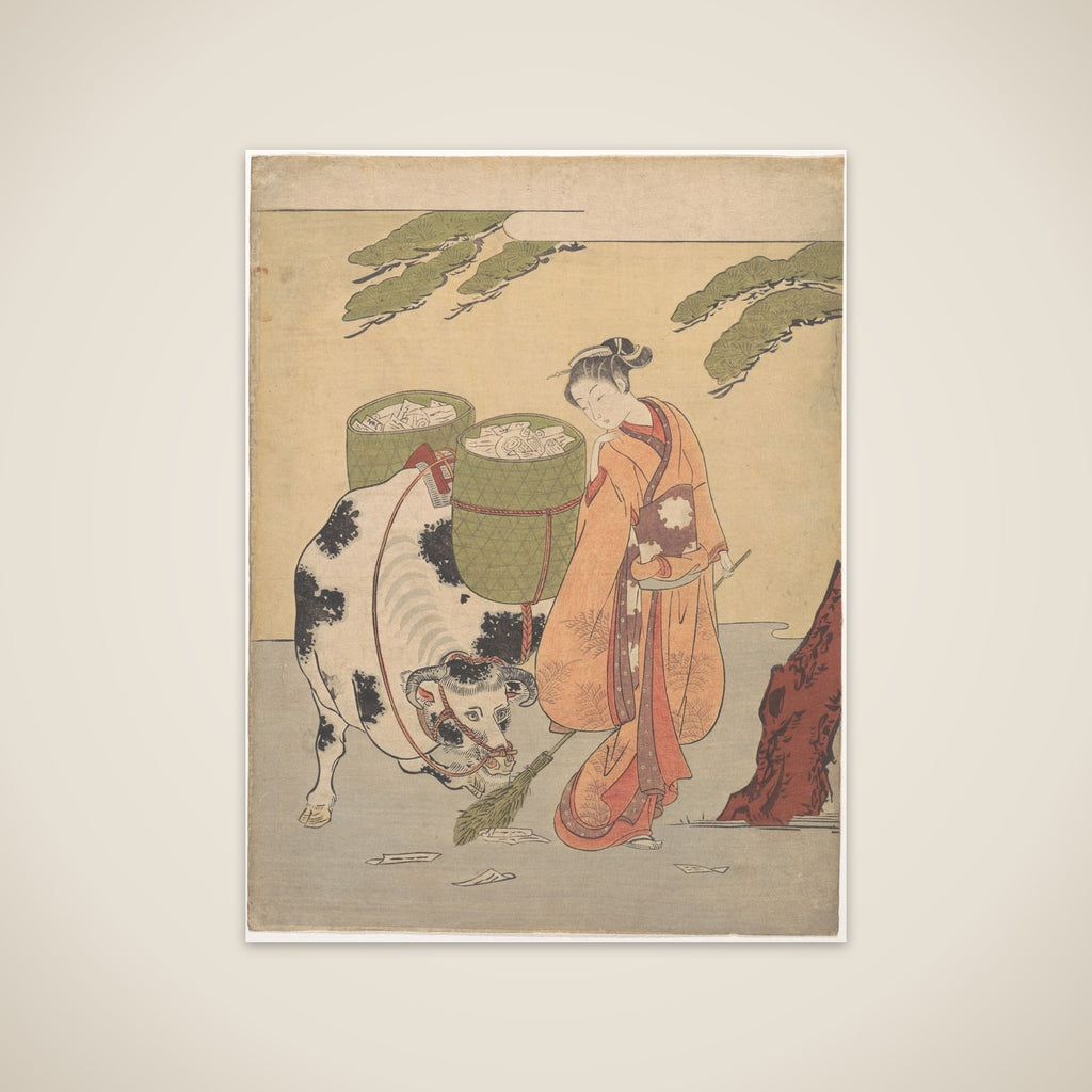 A Woman Sweeping up Her Love Letters unframed print