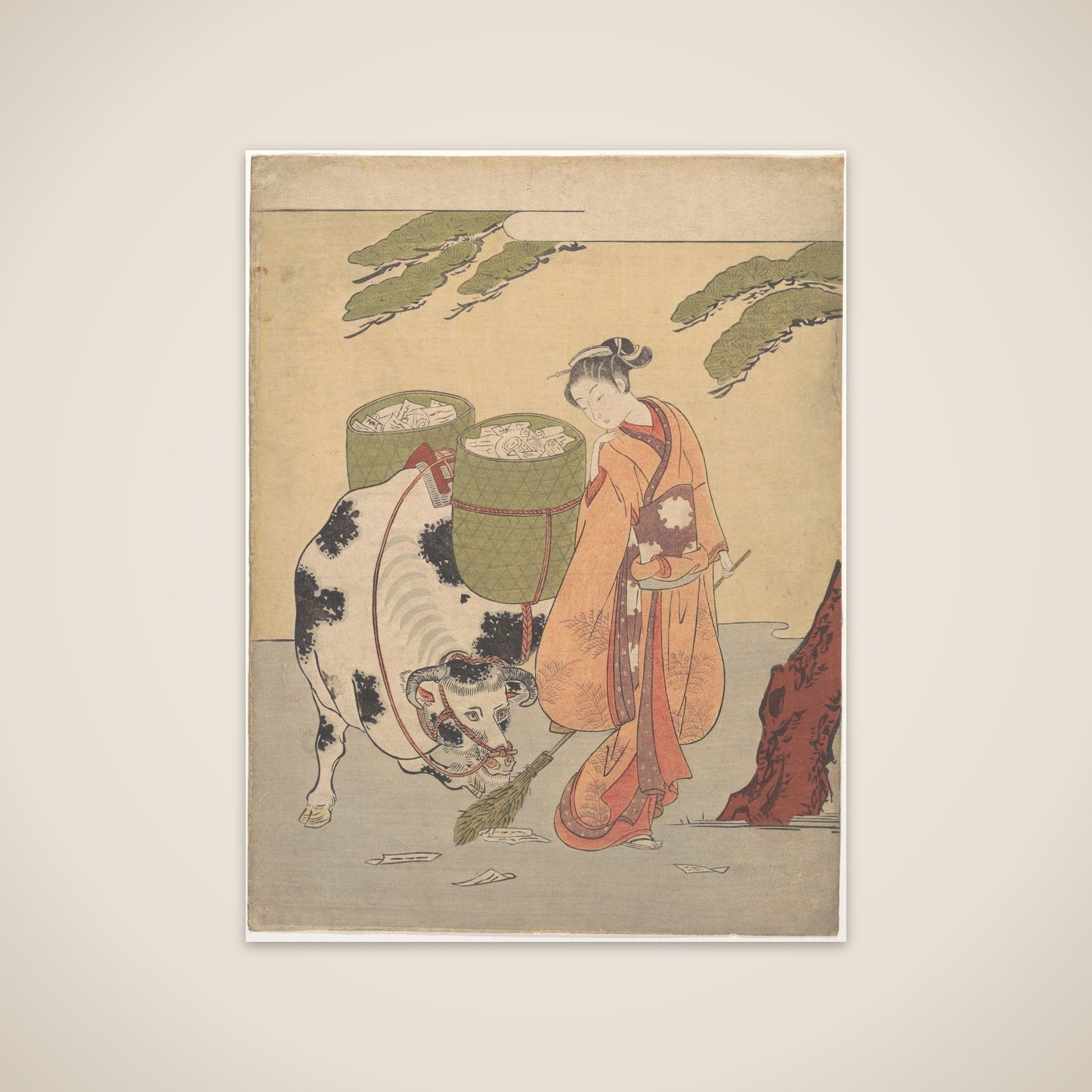 A Woman Sweeping up Her Love Letters unframed print