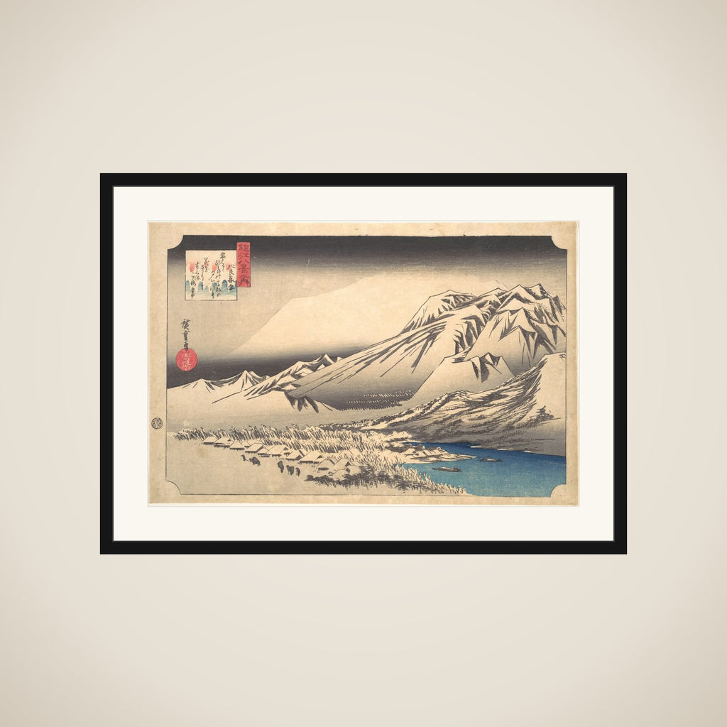 Evening Snow on Mount Hira framed